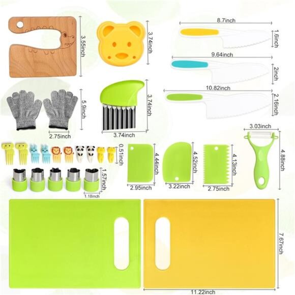 28PCS Toddler Knife Set - Kids Knifes for Real Cooking, Montessori Kids Kitchen - Picture 2 of 8